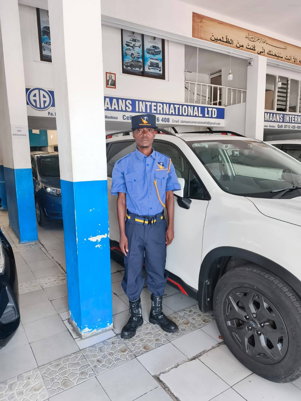 FCSS officer conducting a vehicle security check